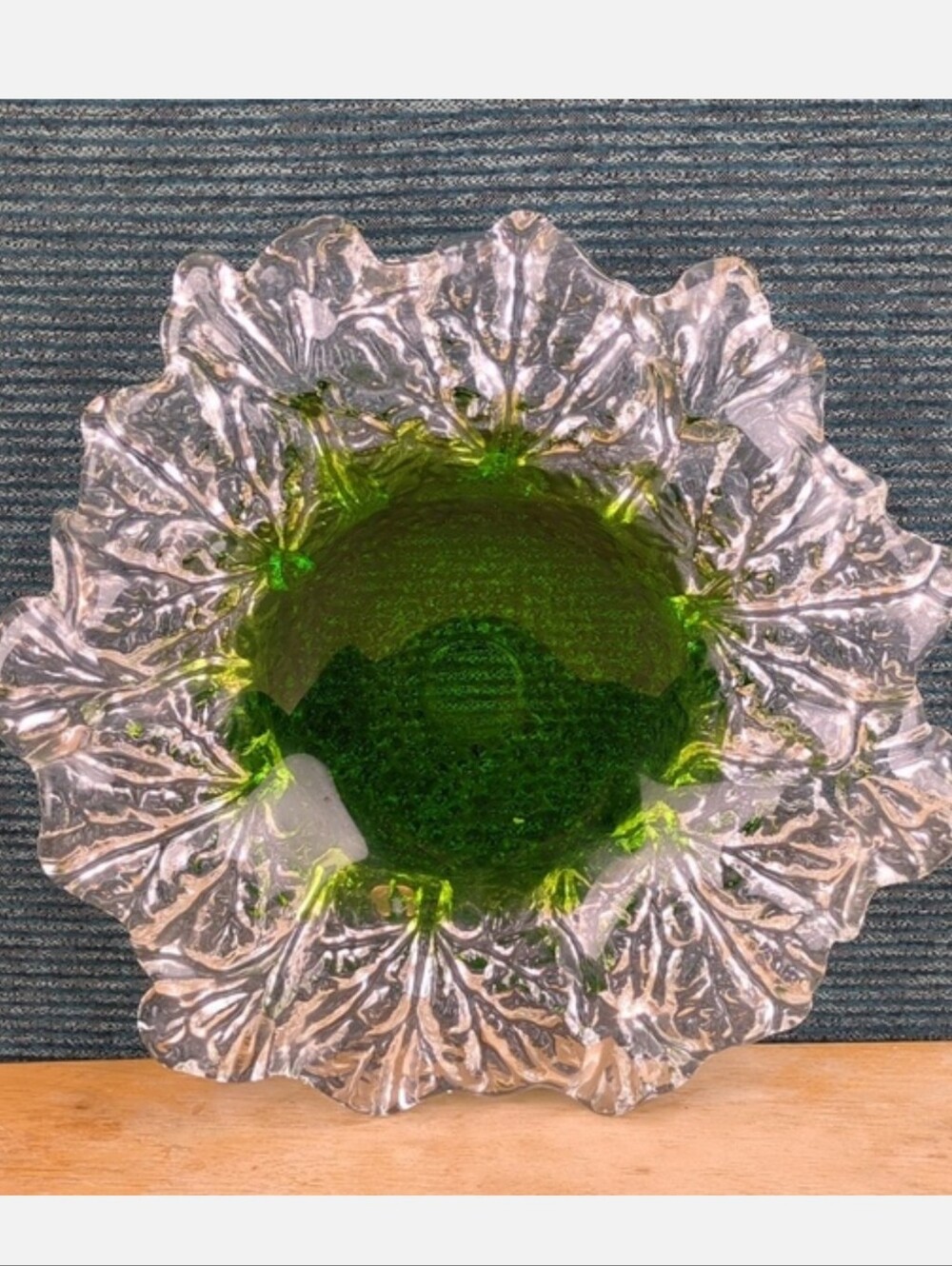 Humppila Finnish Glass Platter Signed, Designer Pertti Santalahti Vintage 1970s